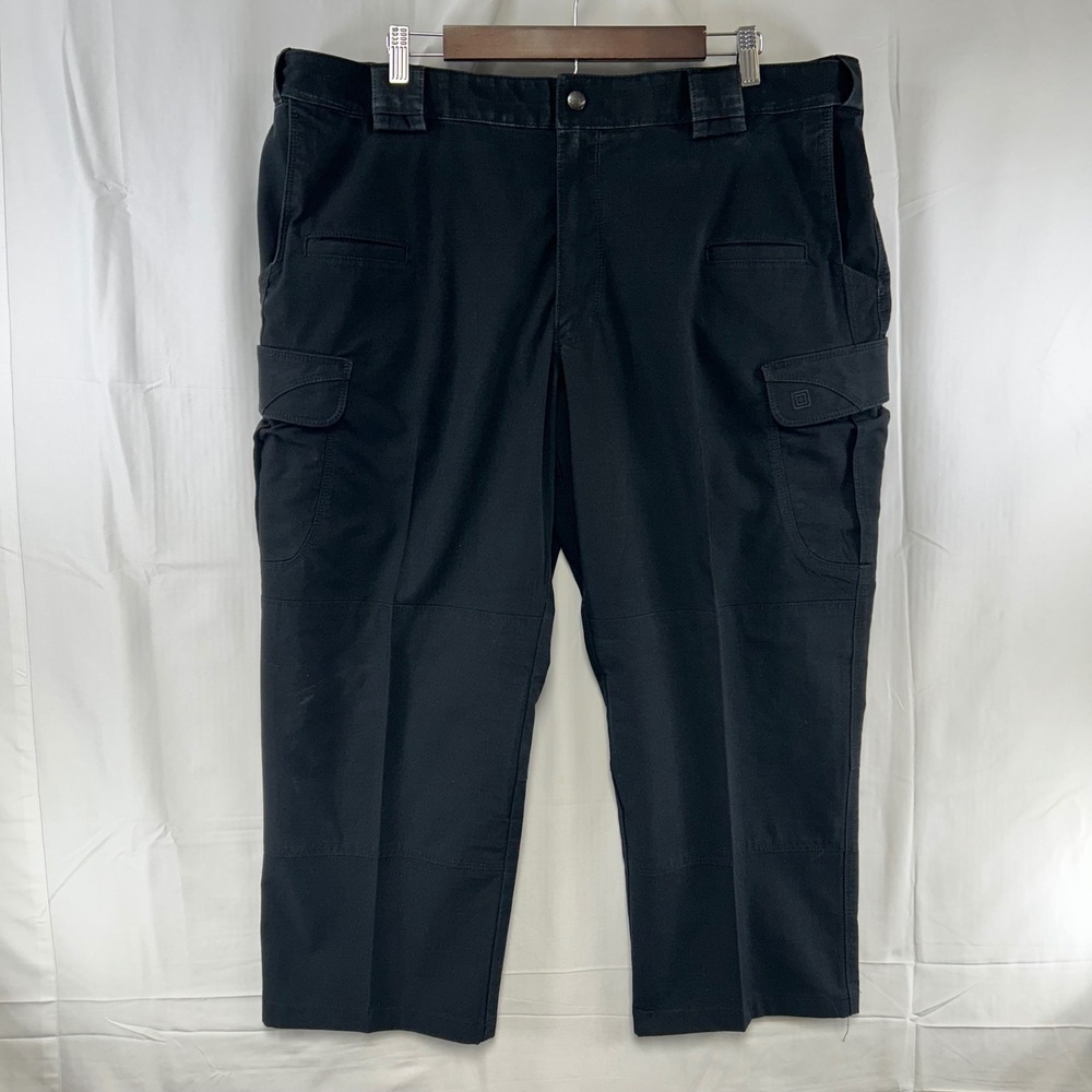 5.11 Tactical Cargo Pants Mens 42x25 Black Ripstop Duty Trousers 74369